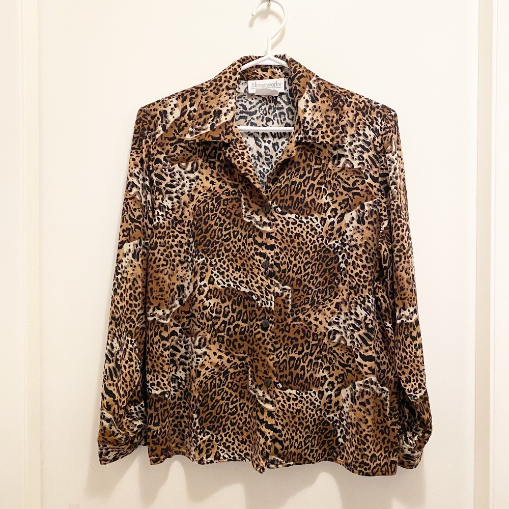 Blouseworks - Vintage Leopard Button Down Blouse M